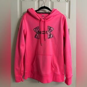 Under Armour Breast Cancer Awareness Ribbon Hot Pink Camo Logo Pullover Hoodie